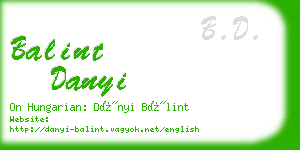 balint danyi business card